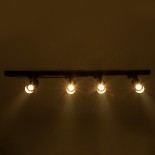 GloboStar® LEO 60360 Μοντέρνο Φωτιστικό Οροφής Ράγα Πολύφωτο 4 x GU10 IP20 Χρυσό Αλουμίνιο - Μ100 x Π6 x Υ20cm - 5 Χρόνια Εγγύηση