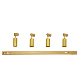 GloboStar® LEO 60360 Μοντέρνο Φωτιστικό Οροφής Ράγα Πολύφωτο 4 x GU10 IP20 Χρυσό Αλουμίνιο - Μ100 x Π6 x Υ20cm - 5 Χρόνια Εγγύηση