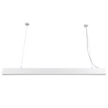 GLOBOSTAR® FELIX 61029-P Μοντέρνο Γραμμικό Κρεμαστό Φωτιστικό Οροφής LED 54W 5400lm 120° AC 220-240V IP20 Ρυθμιζόμενο Λευκό CCT με Χειριστήριο από 2700K έως 6000K Dimmable - Lumileds SMD Chip - Λευκό Ματ - Μ120 x Π3.5 x Υ7cm - 3 Χρόνια Εγγύηση