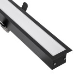GLOBOSTAR® LUCA 61032 Μοντέρνο Φωτιστικό Οροφής LED 54W 6500lm 120° AC 220-240V IP20 Ρυθμιζόμενο Λευκό CCT με Χειριστήριο από 2700K έως 6000K Dimmable - Lumileds SMD Chip - Μαύρο Ματ - Μ121.5 x Π5 x Υ4cm - 3 Χρόνια Εγγύηση