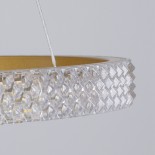 GloboStar® DIAMOND TRIO 61139 Κρεμαστό Φωτιστικό Δαχτυλίδι-Κύκλος LED CCT 120W 14723lm 360° AC 220-240V - Εναλλαγή Φωτισμού μέσω Τηλεχειριστηρίου All In One Ψυχρό 6000k+Φυσικό 4500k+Θερμό 2700k Dimmable Φ40+60+80cm - Χρυσό Βούρτσας - 3 Years Warranty