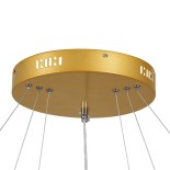 GloboStar® DIAMOND TRIO 61139 Κρεμαστό Φωτιστικό Δαχτυλίδι-Κύκλος LED CCT 120W 14723lm 360° AC 220-240V - Εναλλαγή Φωτισμού μέσω Τηλεχειριστηρίου All In One Ψυχρό 6000k+Φυσικό 4500k+Θερμό 2700k Dimmable Φ40+60+80cm - Χρυσό Βούρτσας - 3 Years Warranty