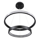 GloboStar® DIAMOND DUO 61150 Κρεμαστό Φωτιστικό Δαχτυλίδι-Κύκλος LED CCT 75W 8743lm 360° AC 220-240V - Εναλλαγή Φωτισμού μέσω Τηλεχειριστηρίου All In One Ψυχρό 6000k+Φυσικό 4500k+Θερμό 2700k Dimmable Φ40+60cm - Μαύρο - 3 Years Warranty