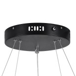 GloboStar® DIAMOND DUO 61150 Κρεμαστό Φωτιστικό Δαχτυλίδι-Κύκλος LED CCT 75W 8743lm 360° AC 220-240V - Εναλλαγή Φωτισμού μέσω Τηλεχειριστηρίου All In One Ψυχρό 6000k+Φυσικό 4500k+Θερμό 2700k Dimmable Φ40+60cm - Μαύρο - 3 Years Warranty