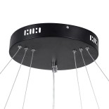 GloboStar® NEMESIS TRIO 61170 Κρεμαστό Φωτιστικό Δαχτυλίδι-Κύκλος LED CCT 120W 14723lm 360° AC 220-240V - Εναλλαγή Φωτισμού μέσω Τηλεχειριστηρίου All In One Ψυχρό 6000k+Φυσικό 4500k+Θερμό 2700k Dimmable Φ40+60+80cm - Μαύρο - 3 Years Warranty