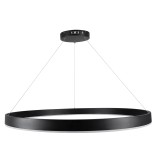 GloboStar® VENOM 61182 Κρεμαστό Φωτιστικό Δαχτυλίδι-Κύκλος LED CCT 75W 8818lm 120° AC 220-240V - Εναλλαγή Φωτισμού μέσω Τηλεχειριστηρίου All In One Ψυχρό 6000K+Φυσικό 4500K+Θερμό 2700K Dimmable Φ100cm - Μαύρο - 3 Years Warranty