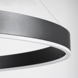 GloboStar® VENOM 61182 Κρεμαστό Φωτιστικό Δαχτυλίδι-Κύκλος LED CCT 75W 8818lm 120° AC 220-240V - Εναλλαγή Φωτισμού μέσω Τηλεχειριστηρίου All In One Ψυχρό 6000K+Φυσικό 4500K+Θερμό 2700K Dimmable Φ100cm - Μαύρο - 3 Years Warranty