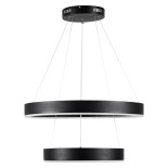 GloboStar® VENOM DUO 61185 Κρεμαστό Φωτιστικό Δαχτυλίδι-Κύκλος LED CCT 75W 8818lm 120° AC 220-240V - Εναλλαγή Φωτισμού μέσω Τηλεχειριστηρίου All In One Ψυχρό 6000K+Φυσικό 4500K+Θερμό 2700K Dimmable Φ40+60cm - Μαύρο - 3 Years Warranty