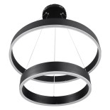 GloboStar® VENOM DUO 61185 Κρεμαστό Φωτιστικό Δαχτυλίδι-Κύκλος LED CCT 75W 8818lm 120° AC 220-240V - Εναλλαγή Φωτισμού μέσω Τηλεχειριστηρίου All In One Ψυχρό 6000K+Φυσικό 4500K+Θερμό 2700K Dimmable Φ40+60cm - Μαύρο - 3 Years Warranty