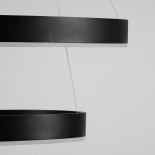 GloboStar® VENOM DUO 61185 Κρεμαστό Φωτιστικό Δαχτυλίδι-Κύκλος LED CCT 75W 8818lm 120° AC 220-240V - Εναλλαγή Φωτισμού μέσω Τηλεχειριστηρίου All In One Ψυχρό 6000K+Φυσικό 4500K+Θερμό 2700K Dimmable Φ40+60cm - Μαύρο - 3 Years Warranty