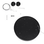 GLOBOSTAR® BURTON 61202 Μοντέρνο Κρεμαστό Φωτιστικό Οροφής LED 75W 7500lm 120° AC 220-240V IP20 Ρυθμιζόμενο Λευκό CCT με Χειριστήριο από 2700K έως 6000K Dimmable - Lumileds SMD Chip - Μαύρο Ματ - Μ60 x Π60 x Υ8cm - 3 Χρόνια Εγγύηση