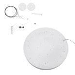 GLOBOSTAR® BURTON 61203 Μοντέρνο Κρεμαστό Φωτιστικό Οροφής LED 75W 7500lm 120° AC 220-240V IP20 Ρυθμιζόμενο Λευκό CCT με Χειριστήριο από 2700K έως 6000K Dimmable - Lumileds SMD Chip - Λευκό Ματ - Μ60 x Π60 x Υ8cm - 3 Χρόνια Εγγύηση