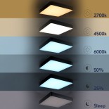 GLOBOSTAR® KAMALA 61208 Μοντέρνο Κρεμαστό Φωτιστικό Οροφής LED 75W 8625lm 120° AC 220-240V IP20 Ρυθμιζόμενο Λευκό CCT με Χειριστήριο από 2700K έως 6000K Dimmable - Lumileds SMD Chip - Μαύρο Ματ - Μ60 x Π60 x Υ8cm - 3 Χρόνια Εγγύηση