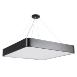 GLOBOSTAR® KAMALA 61208 Μοντέρνο Κρεμαστό Φωτιστικό Οροφής LED 75W 8625lm 120° AC 220-240V IP20 Ρυθμιζόμενο Λευκό CCT με Χειριστήριο από 2700K έως 6000K Dimmable - Lumileds SMD Chip - Μαύρο Ματ - Μ60 x Π60 x Υ8cm - 3 Χρόνια Εγγύηση