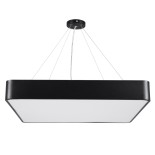GLOBOSTAR® KAMALA 61208 Μοντέρνο Κρεμαστό Φωτιστικό Οροφής LED 75W 8625lm 120° AC 220-240V IP20 Ρυθμιζόμενο Λευκό CCT με Χειριστήριο από 2700K έως 6000K Dimmable - Lumileds SMD Chip - Μαύρο Ματ - Μ60 x Π60 x Υ8cm - 3 Χρόνια Εγγύηση