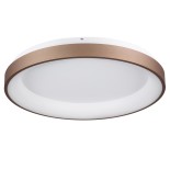 GloboStar® SALEM 61240 Πλαφονιέρα Οροφής Δαχτυλίδι-Κύκλος LED CCT 105W 12075lm 120° AC 220-240V - Εναλλαγή Φωτισμού μέσω Τηλεχειριστηρίου All In One Ψυχρό 6000k+Φυσικό 4500k+Θερμό 2700k Dimmable Φ60cm - Καφέ & Χάλκινο - 3 Years Warranty