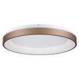 GloboStar® SALEM 61240 Πλαφονιέρα Οροφής Δαχτυλίδι-Κύκλος LED CCT 105W 12075lm 120° AC 220-240V - Εναλλαγή Φωτισμού μέσω Τηλεχειριστηρίου All In One Ψυχρό 6000k+Φυσικό 4500k+Θερμό 2700k Dimmable Φ60cm - Καφέ & Χάλκινο - 3 Years Warranty