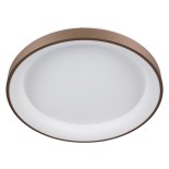 GloboStar® SALEM 61240 Πλαφονιέρα Οροφής Δαχτυλίδι-Κύκλος LED CCT 105W 12075lm 120° AC 220-240V - Εναλλαγή Φωτισμού μέσω Τηλεχειριστηρίου All In One Ψυχρό 6000k+Φυσικό 4500k+Θερμό 2700k Dimmable Φ60cm - Καφέ & Χάλκινο - 3 Years Warranty