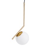 GLOBOSTAR® MONROE 00958 Μοντέρνο Κρεμαστό Φωτιστικό Οροφής με Ντουί 1 x E27 AC 220-240V IP20 - Χρυσό & Λευκό - Μ15 x Π15 x Υ49cm
