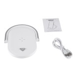 GloboStar® ECLIPSE 76559 Μοντέρνο Επιτραπέζιο Φωτιστικό Πορτατίφ LED 15W 1200lm 180° AC 230V - με Ασύρματη Φόρτιση - Wireless Charger - Διακόπτη Αφής με 3 Εντάσεις Φωτισμού Φυσικό Λευκό 4500K Dimmable - Μ17 x Π13 x Υ10 - Λευκό