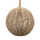 GloboStar® MANDALA 00731 Boho Κρεμαστό Φωτιστικό Μπάλα Μονόφωτο 1 x E27 IP20 Μπεζ Σχοινί - Μ30 x Π30 x Y30cm