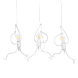 GloboStar® FIGURE 10000981 Μοντέρνο Κρεμαστό Παιδικό Φωτιστικό Οροφής Τρίφωτο 3 x E27 Λευκό Μεταλλικό Φιγούρα Μ70 x Π10 x Υ105cm