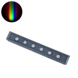 GLOBOSTAR® WASHER-VAIA 90184 Μπάρα Φωτισμού Wall Washer LED 6W 510lm 30° DC 24V Αδιάβροχο IP65 Πολύχρωμο RGBW Dimmable DMX512 - Γκρι Ανθρακί - Μ30 x Π4 x Υ5cm - 3 Χρόνια Εγγύηση