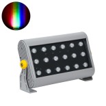 GLOBOSTAR® FLOOD-HENA 90642 Προβολέας Σποτ Wall Washer LED 36W 3600lm 30° DC 24V Αδιάβροχο IP65 RGB DMX512 Dimmable - Ασημί - Μ30 x Π6 x Υ17cm - 3 Χρόνια Εγγύηση