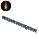 GLOBOSTAR® WASHER-NAIA 90177 Μπάρα Φωτισμού Wall Washer LED 18W 1530lm 30° DC 24V Αδιάβροχο IP65 Πολύχρωμο RGBW Dimmable DMX512 - Γκρι Ανθρακί - Μ50 x Π4 x Υ5cm - 3 Χρόνια Εγγύηση