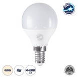 GloboStar® 60013 Λάμπα LED E14 G45 Γλομπάκι 4W 388lm 260° AC 220-240V IP20 Φ4.5 x Υ7.8cm Φυσικό Λευκό 4500K - 3 Years Warranty