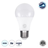GloboStar® 60024 Λάμπα LED E27 A60 Γλόμπος 8W 800lm 260° AC 220-240V IP20 Φ6 x Υ11cm Ψυχρό Λευκό 6000K - 3 Years Warranty