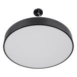 GloboStar® BURTON 61202-S Πλαφονιέρα Οροφής LED CCT 75W 8625lm 120° AC 220-240V - Εναλλαγή Φωτισμού μέσω Τηλεχειριστηρίου All In One Ψυχρό 6000k+Φυσικό 4500k+Θερμό 2700k Dimmable Φ60cm - Μαύρο - 3 Years Warranty