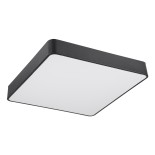 GloboStar® KAMALA 61208-S Πλαφονιέρα Οροφής LED CCT 75W 8625lm 120° AC 220-240V - Εναλλαγή Φωτισμού μέσω Τηλεχειριστηρίου All In One Ψυχρό 6000k+Φυσικό 4500k+Θερμό 2700k Dimmable Μ60 x Π60 x Υ8cm - Μαύρο - 3 Years Warranty
