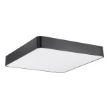 GloboStar® KAMALA 61208-S Πλαφονιέρα Οροφής LED CCT 75W 8625lm 120° AC 220-240V - Εναλλαγή Φωτισμού μέσω Τηλεχειριστηρίου All In One Ψυχρό 6000k+Φυσικό 4500k+Θερμό 2700k Dimmable Μ60 x Π60 x Υ8cm - Μαύρο - 3 Years Warranty