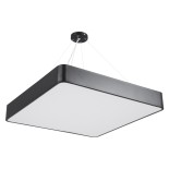 GloboStar® KAMALA 61208-S Πλαφονιέρα Οροφής LED CCT 75W 8625lm 120° AC 220-240V - Εναλλαγή Φωτισμού μέσω Τηλεχειριστηρίου All In One Ψυχρό 6000k+Φυσικό 4500k+Θερμό 2700k Dimmable Μ60 x Π60 x Υ8cm - Μαύρο - 3 Years Warranty