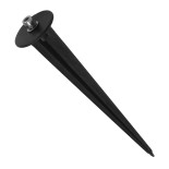 GloboStar® 75593 UNIVERSAL Βάση Κήπου Αλουμινίου Καρφωτή - Δαπέδου για Φωτιστικά & Προβολάκια Κήπου Μαύρη