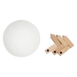 GloboStar® MOON 79605 Επιτραπέζιο Ανάγλυφο Διακοσμητικό Φωτιστικό Φ15cm 3D MOON LIGHT LED 3.7W DC 5V με Ενσωματωμένη Μπαταρία 500mAh Li-ion Επαναφορτιζόμενο - Καλώδιο Τροφοδοσίας USB και Διακόπτη Αφής CCT Θερμό Λευκό 3000K - Ψυχρό Λευκό 6000K Dimmable