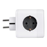 GloboStar® TRAVEL PowerCube PRO Certified 79627 Πολύπριζο 5 Θέσεων με 5 Πρίζες Ασφαλείας Childproof EU Schuko AC 220-240V Μ7.5 x Π11.5 x Υ7.5 - Λευκό με Γκρι - Max Load 3680W/16A