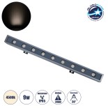 GloboStar® WASHER-NAIA 90173 Μπάρα Φωτισμού Wall Washer LED 9W 1035lm 30° DC 24V Αδιάβροχο IP65 Μ50 x Π4 x Υ5cm Φυσικό Λευκό 4500K - Γκρι Ανθρακί - 3 Years Warranty