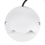 GLOBOSTAR® STEP-LUNA 90619 Αρχιτεκτονικό Φωτιστικό Διαδρόμου/Σκαλοπατιού LED 3W 330lm 10° DC 24V Αδιάβροχο IP65 Θερμό Λευκό 2700K Dimmable - Λευκό - Φ12 x Υ3cm - 3 Χρόνια Εγγύηση