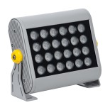 GLOBOSTAR® FLOOD-HENA 90638 Προβολέας Σποτ Wall Washer LED 24W 2160lm 30° AC 220-240V Αδιάβροχο IP65 Θερμό Λευκό 3000K - Ασημί - Μ22.5 x Π6 x Υ16.5cm - 3 Χρόνια Εγγύηση