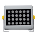 GLOBOSTAR® FLOOD-HENA 90638 Προβολέας Σποτ Wall Washer LED 24W 2160lm 30° AC 220-240V Αδιάβροχο IP65 Θερμό Λευκό 3000K - Ασημί - Μ22.5 x Π6 x Υ16.5cm - 3 Χρόνια Εγγύηση