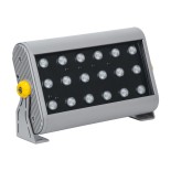 GLOBOSTAR® FLOOD-HENA 90642 Προβολέας Σποτ Wall Washer LED 36W 3600lm 30° DC 24V Αδιάβροχο IP65 RGB DMX512 Dimmable - Ασημί - Μ30 x Π6 x Υ17cm - 3 Χρόνια Εγγύηση