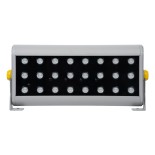 GloboStar® FLOOD-HENA 90643 Προβολέας Wall Washer για Φωτισμό Κτιρίων LED 48W 4800lm 30° DC 24V Αδιάβροχο IP65 Μ39 x Π6 x Υ17cm Πολύχρωμο RGB DMX512 - Ασημί - 3 Years Warranty