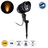 GloboStar® TREELIGHT-LINA 90651 Σποτ Φωτισμού Ειδικό για Φυτά - Δέντρα με Βάση Κήπου / Καρφωτό LED 6W 660lm 30° DC 24V Αδιάβροχο IP65 Μ10.5 x Π18 x Υ40cm Θερμό Λευκό 2700K - Γκρι Ανθρακί - 3 Years Warranty