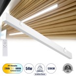 GLOBOSTAR® FELIX 61029-W Μοντέρνο Γραμμικό Φωτιστικό Τοίχου - Απλίκα LED 54W 5400lm 120° AC 220-240V IP20 Ρυθμιζόμενο Λευκό CCT με Χειριστήριο από 2700K έως 6000K Dimmable - Lumileds SMD Chip - Λευκό Ματ - Μ120 x Π3.5 x Υ7cm - 3 Χρόνια Εγγύηση