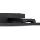 GloboStar® ELLIS 60444 Μοντέρνο Φωτιστικό Τοίχου - Απλίκα Καθρέπτη Μπάνιου - Πίνακα LED 12W 1400lm 120° AC 220-240V IP44 Μ60 x Π16 x Υ6cm - Φυσικό Λευκό 4500K - Μαύρο - 3 Χρόνια Εγγύηση