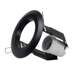 GLOBOSTAR® ACIDA 77845 Χωνευτή Βάση για Σποτ R63 με Ντουί E27 IP20 - Μαύρο Ματ - Μ11 x Π11 x Υ11cm / Q9cm