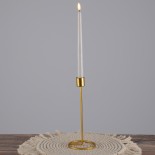 GloboStar® EVELYN 35107 Κηροπήγιο Μεταλλικό Χρυσό Φ9.5 x Υ23.5cm