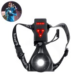 GloboStar® 79072 Φορητός Φακός Ασφαλείας Στήθους & Πλάτης για Ποδηλάτες & Runners με Φωτεινή Σήμανση LED XRE Q5 5W 600lm 200° - Ενσωματωμένη Μπαταρία 2000mAh DC 5V Επαναφορτιζόμενος με Καλώδιο Τροφοδοσίας USB 2.0 3 Modes Αδιάβροχος IP66 Ψυχρό Λευκό 6000K 